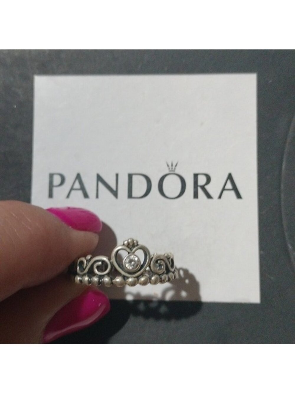 Pandora Sterling Silver My Princess Tiara Crown Ring, 190880cz, Size 56